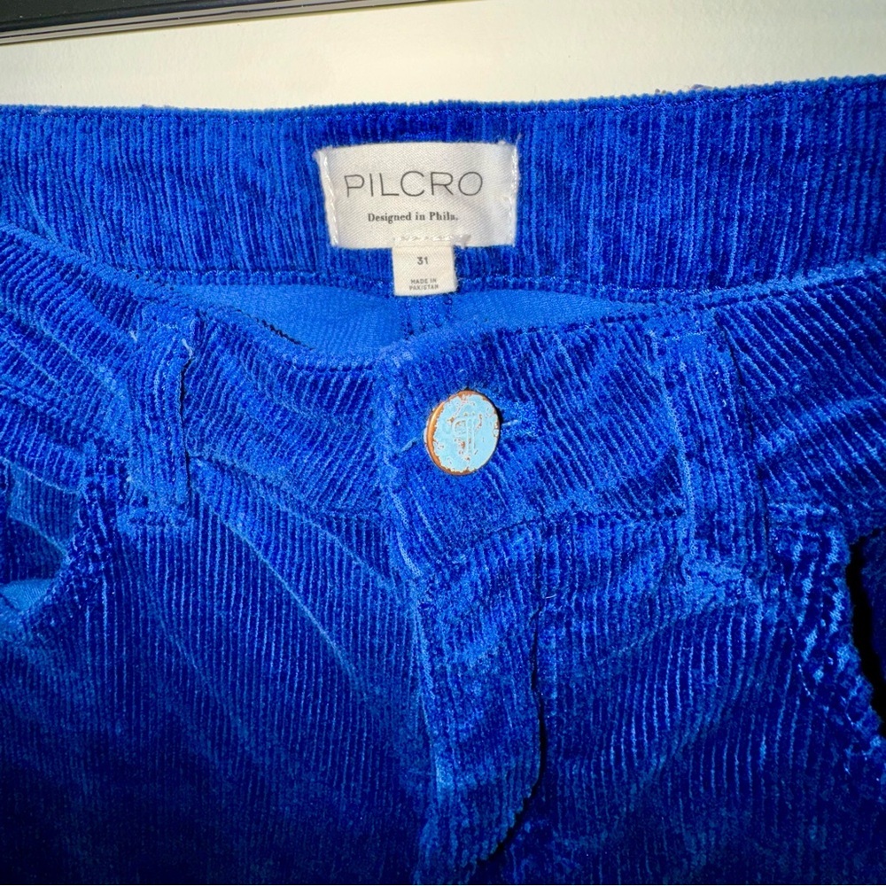 Pilcro Royal Blue Corduroy Straight Leg Jeans - Picture 4 of 10
